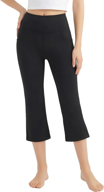 SAFORT Women's Capri / 74 cm / 79 cm / 84 cm / 89 cm Yoga Trousers Cotton Jazz Pants Women's Bootcut Trousers Sports Trousers Long with Pockets Flared Leg