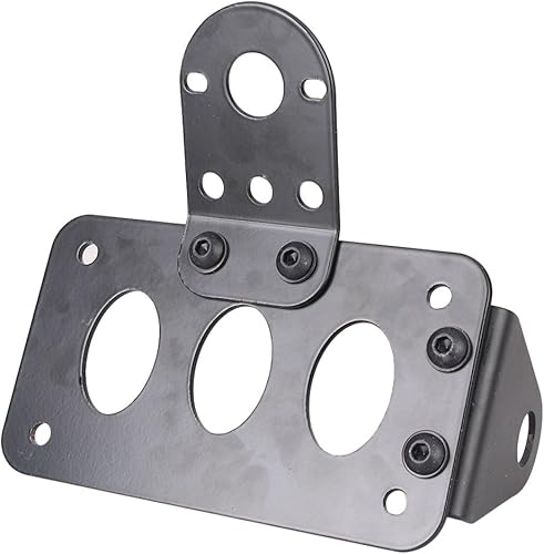 Newsmarts Motorbike Retro Side Mount License Plate Bracket Accessaries for Harley Bobber Chopper Cafe Racer Cruiser, Black Powersport