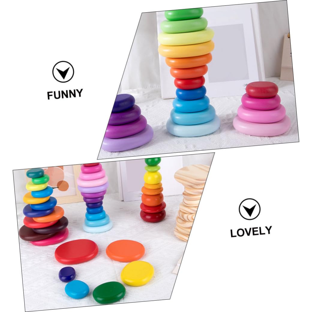 20 Bloques de Construcción de Madera, Bloque de Piedra Emulado, Juego Educativo para Niños, Desarrollo de Coordinación Mano-Ojo, Estimulación de Imaginación y Concentración,