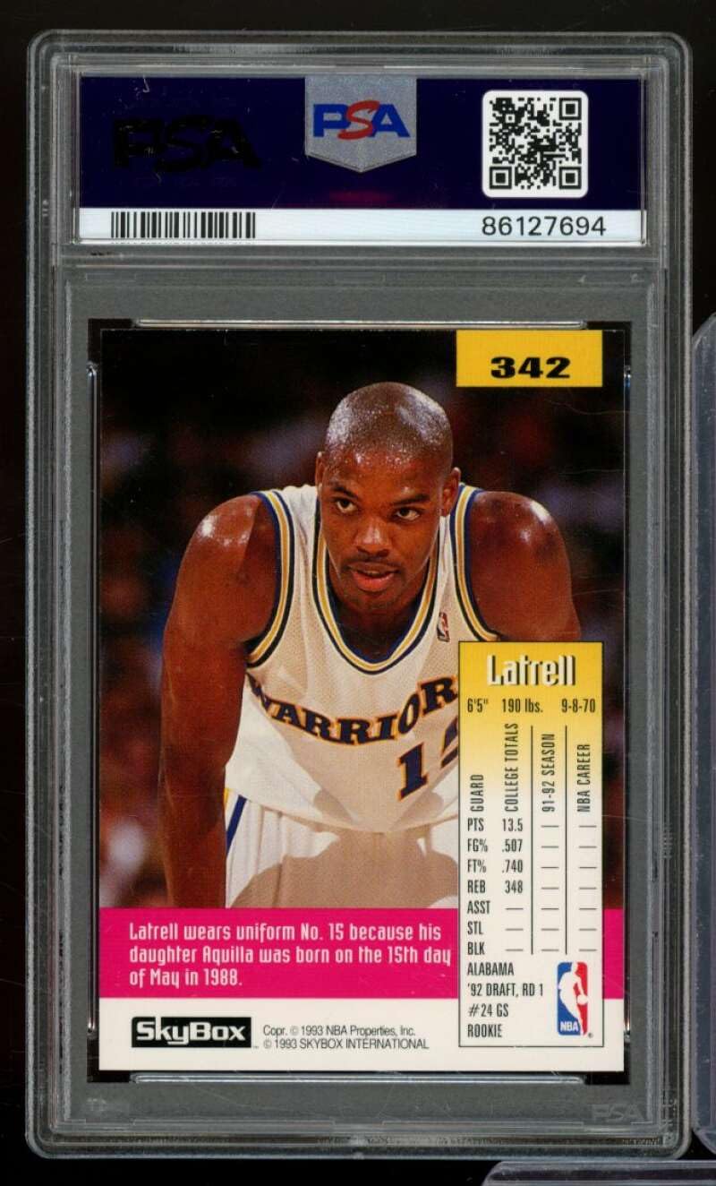 Amazon.com: Latrell Sprewell Rookie Card 1992-93 SkyBox #342 PSA 9