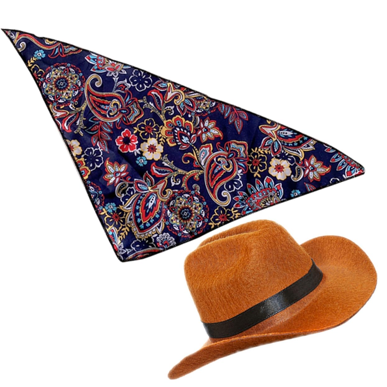 Happyyami 4piezas Sombrero De Gato y Perro con Bandana De Gorro Cómodo y Elegante para Mascotas Diseño Delicado para Fiestas y Eventos