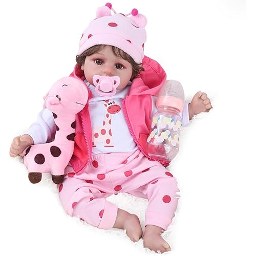 Reborn Realistic Newborn Baby Dolls, 18 inch Silicone Real Toddler Girl Lifelike