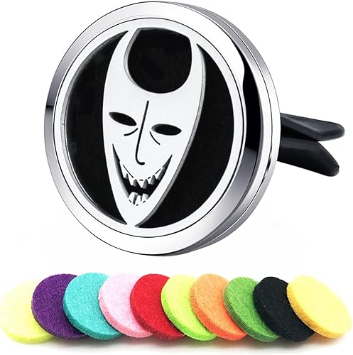 SOQOJO Difusor de aceite esencial para coche, clip de ventilación, difusor de aromaterapia para automóvil, accesorios de acero inoxidable, medallón