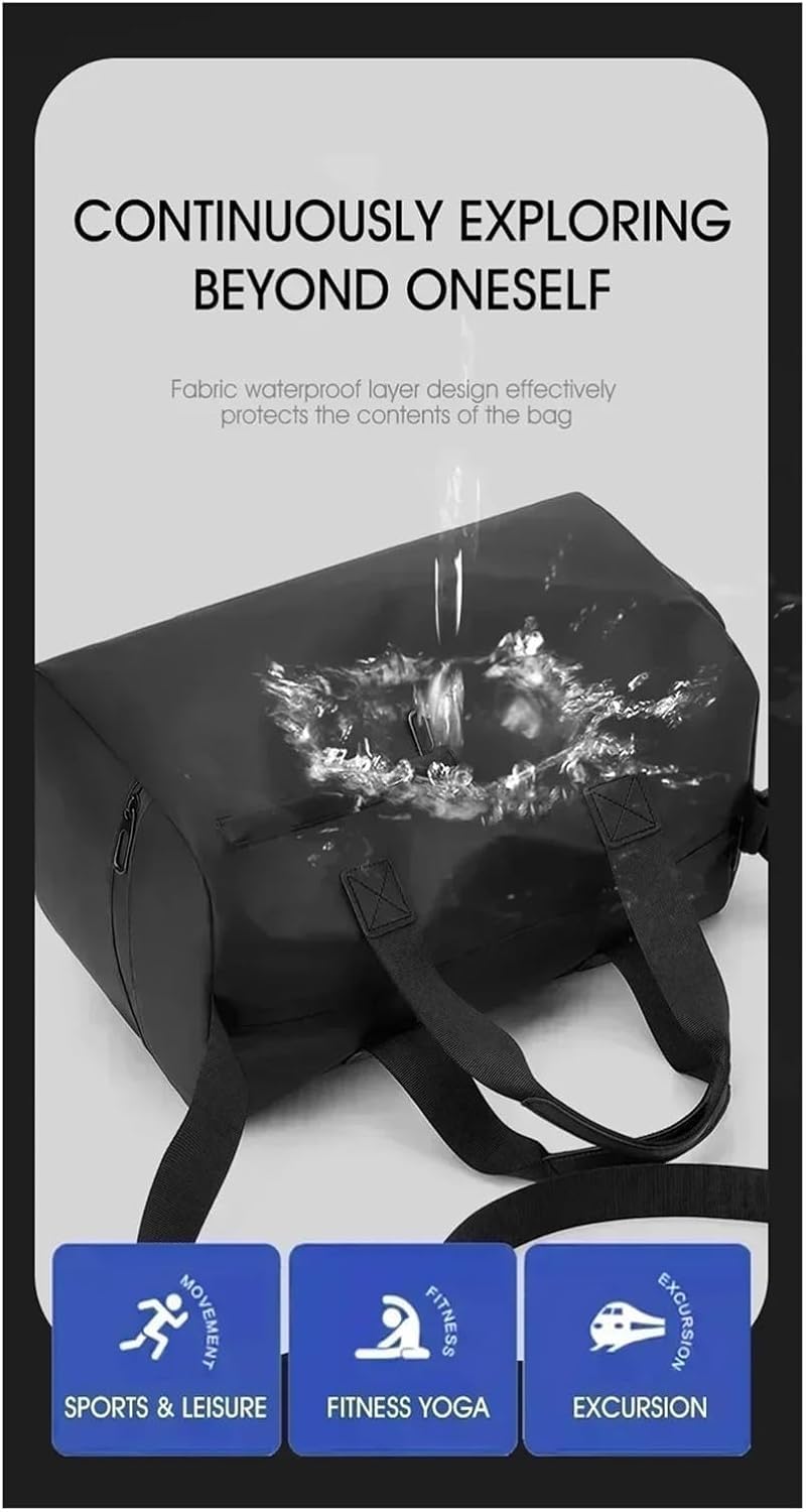 Fitness-Reisetasche – großes Fassungsvermögen, wasserdichtes Oxford-Gewebe, Reißverschluss, Gepäck für Sport und Outdoor-Aktivitäten, blau