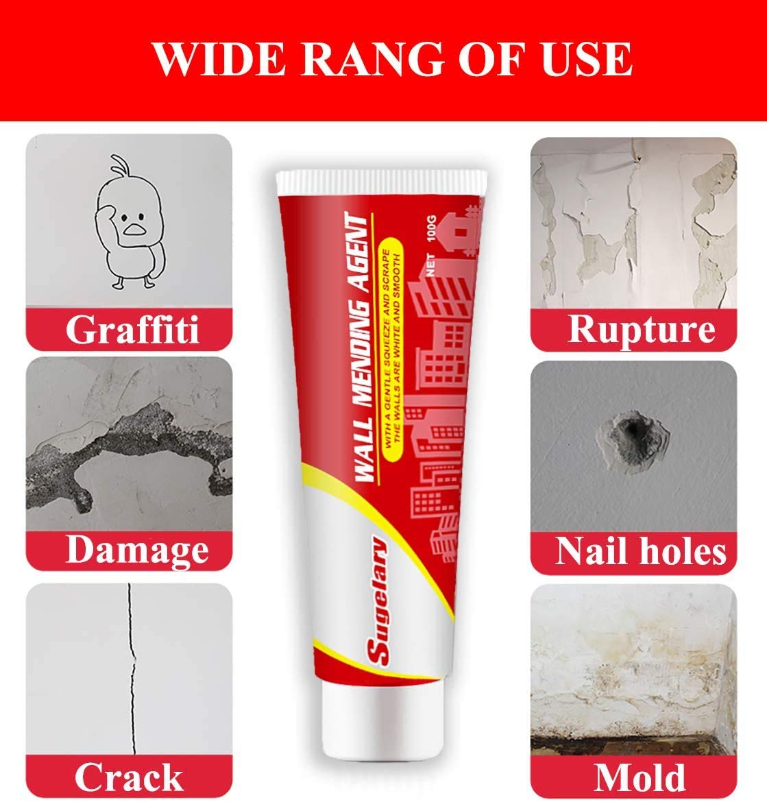 Wall Mending Agent Waterproof Wall Repair Paint Crack Mildew Remover Anti-Leaking Sealant Quick-Drying Restore Wall Repair Paste - 15 - View #2