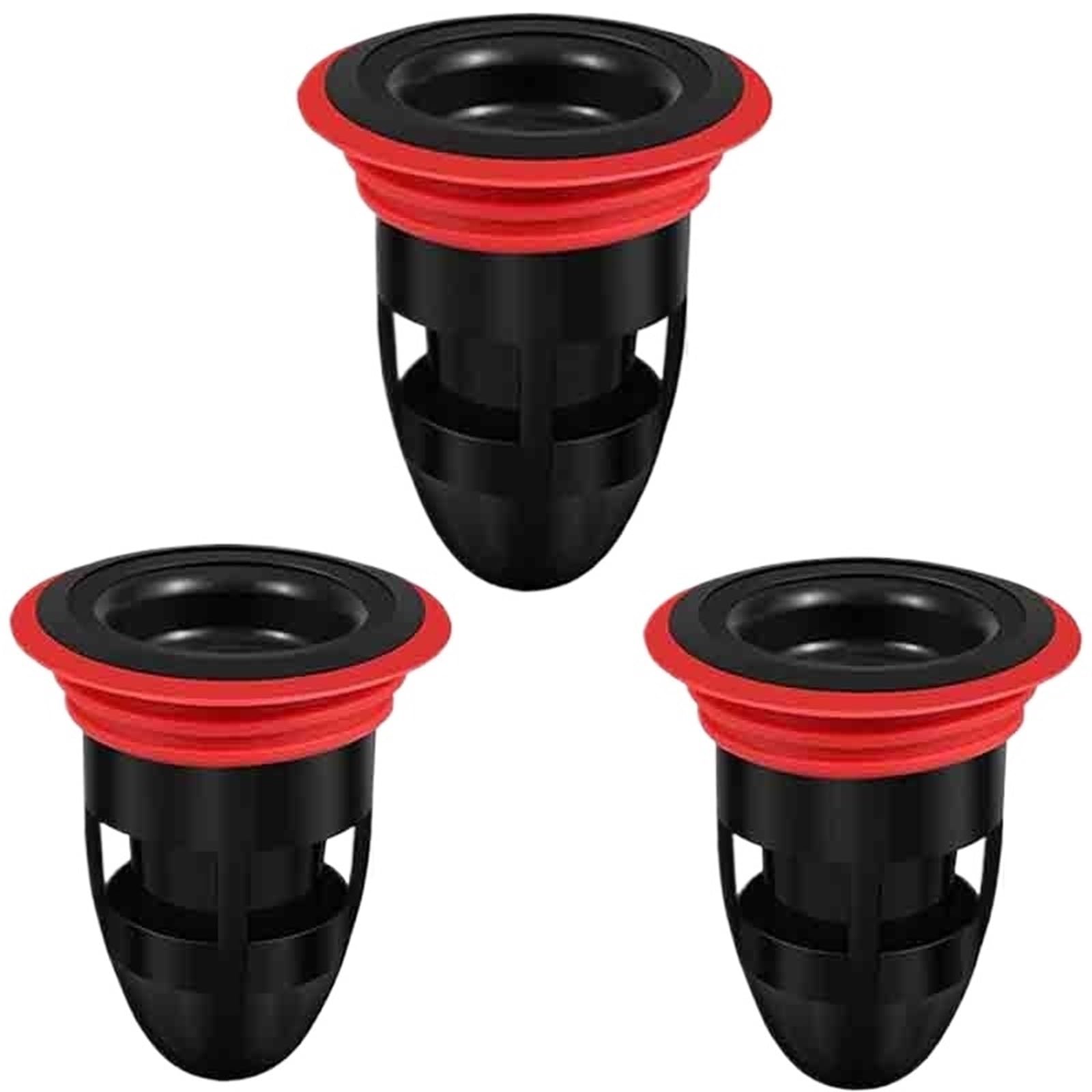 3pcs Anti Odor Floor Drain PP Silicone Seal Household Bathroom Kitchen Backflow Fast Drainage for Bathroom(Black)