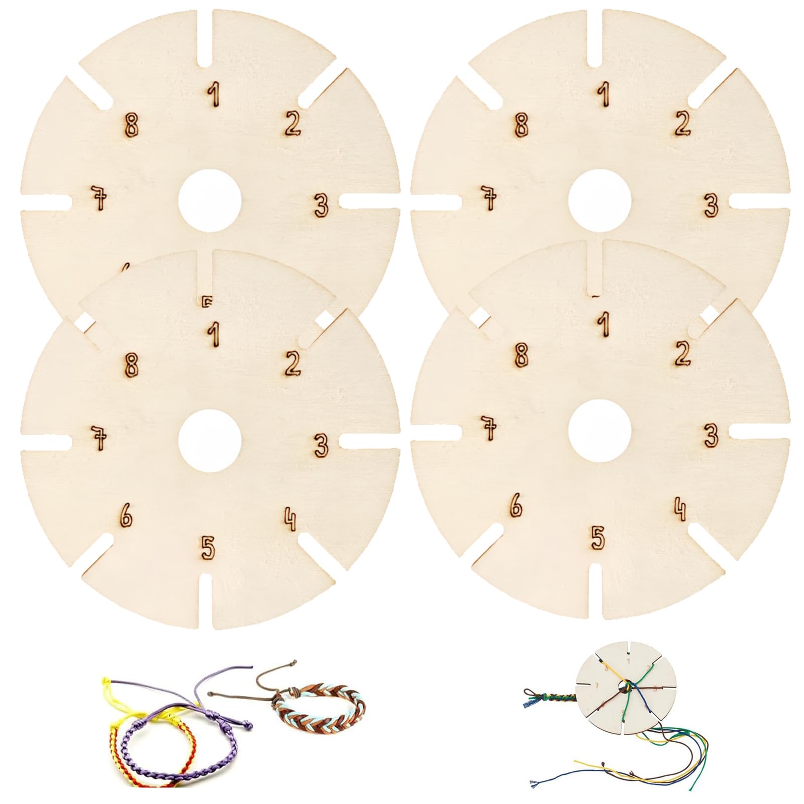 Wjelet 2 Telai A Stella In Legno Per Braccialetti Fai Da Te - Kit Intreccio Perline - Ideale Per Principianti E Regali Creativi