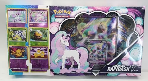 Pokemon TCG Caja Galarian Rapidash V (Incluye 6 Tarjetas Bono)