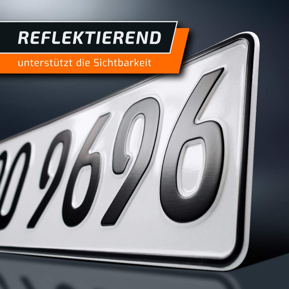 1 Parkplatzschild | 520 x 110 mm | WUNSCHTEXT BIS ZU 9 ZEICHEN | Parkplatz-Kennzeichen | Kfz Kennzeichen | Wunschbeschriftung | DHL-Versand