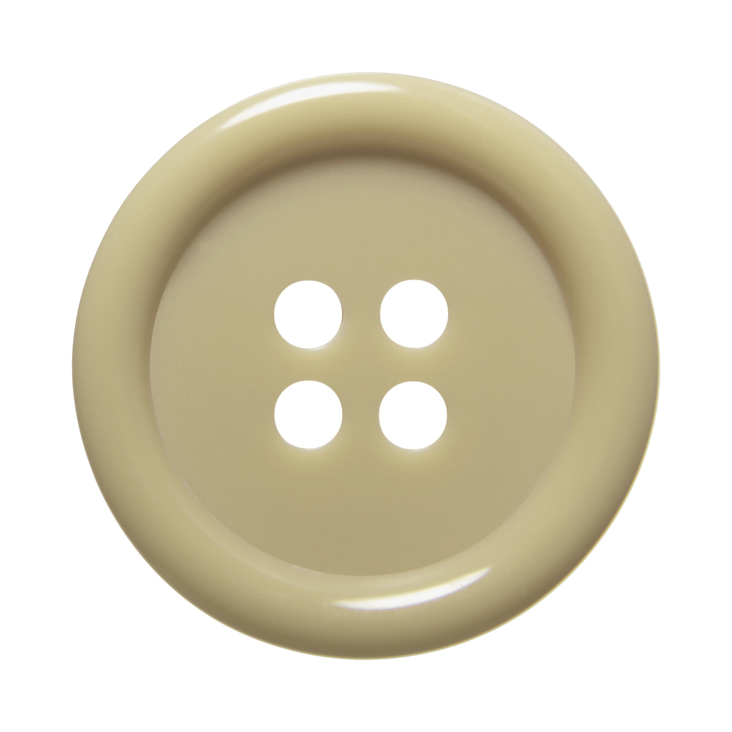 Pack of 6 Beige Sew on 20mm Round Buttons Flat 4 Holes 32L 32 Ligne, Pack of 6 20mm Buttons - Image 2