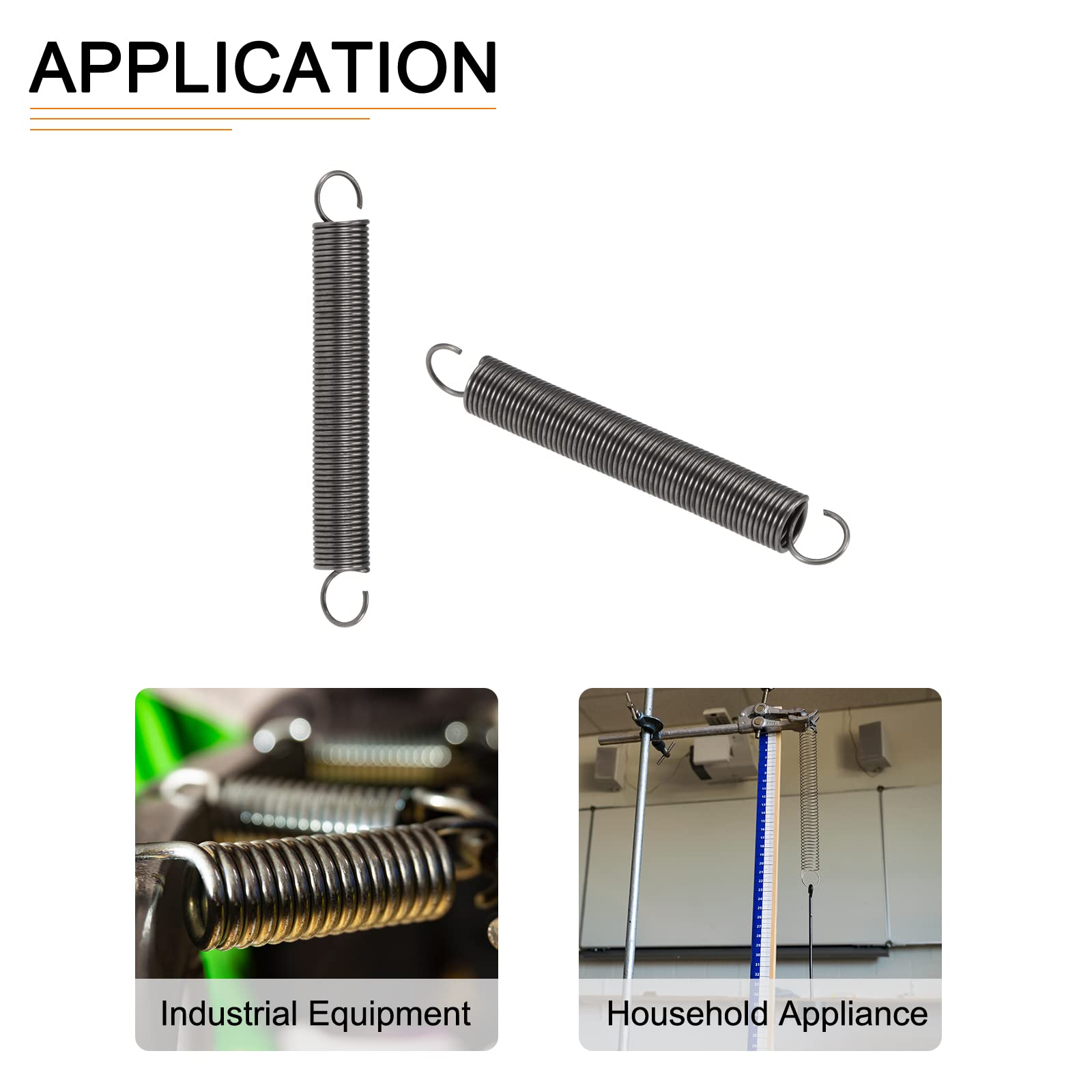 DTGN 1x10x80mm(WxODxL) Extension Spring - 4Pack - Good for Home Repair Machinery - Spring Steel Extended Compressed Spring - Grey - Image 4