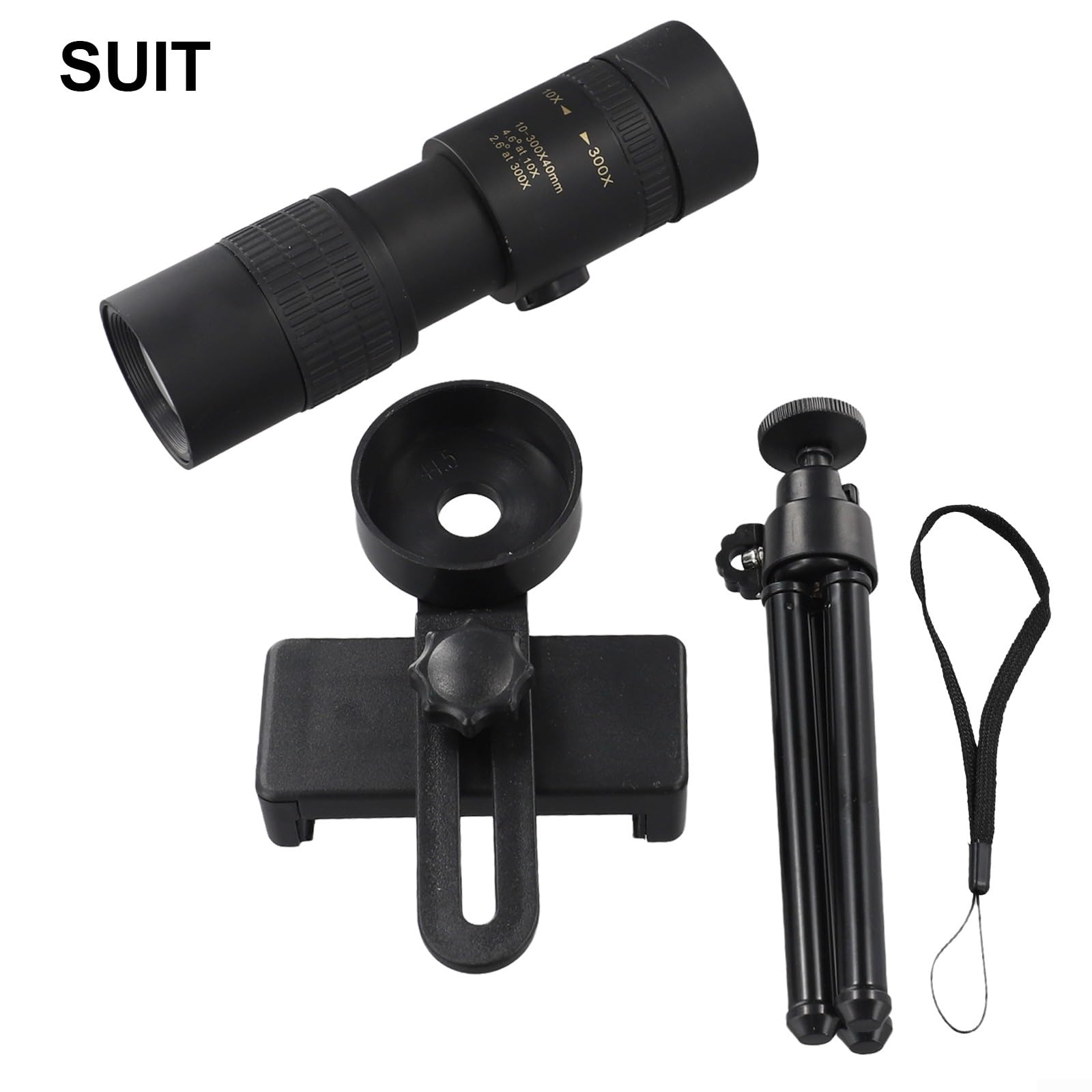 Monoculaire Zoom 10-300x,Telescope Monoculaire Vision Nocturne à Faible luminosité, pour Le Camping Randonnée et l'observation de la Nature (Ensemble)