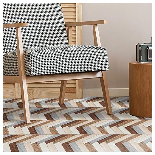 Brown Herringbone Vinyl Floor Sticker