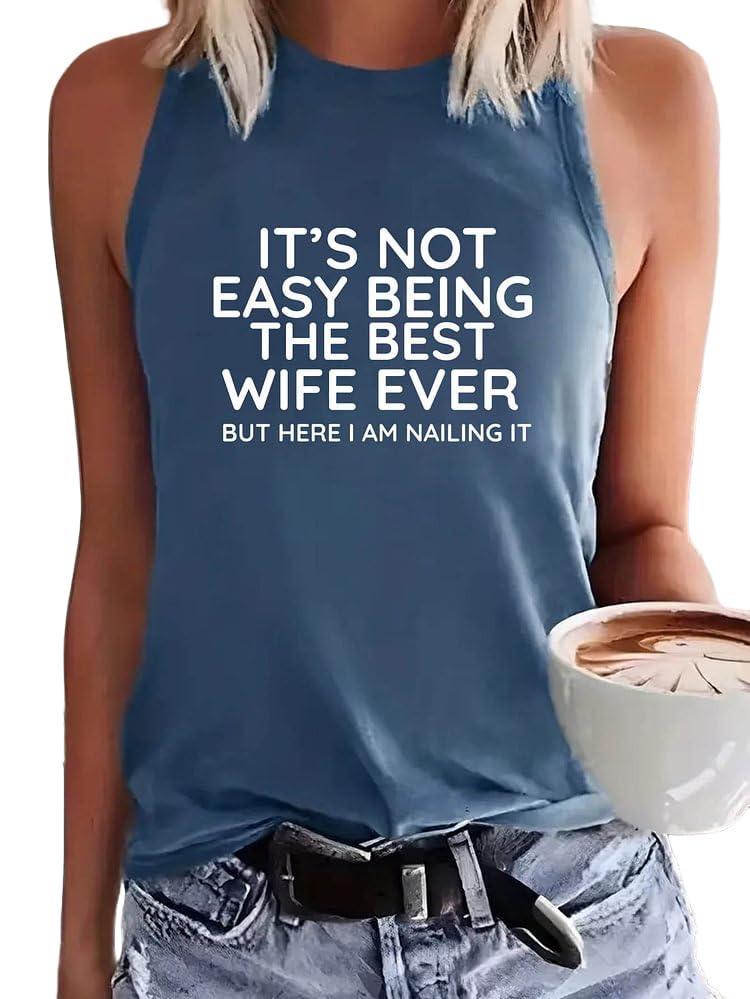 Its Not Easy Being The Best Wife Ever But Here I Am Nailing It Hoodie Wife Sweatshirts for Women Blue