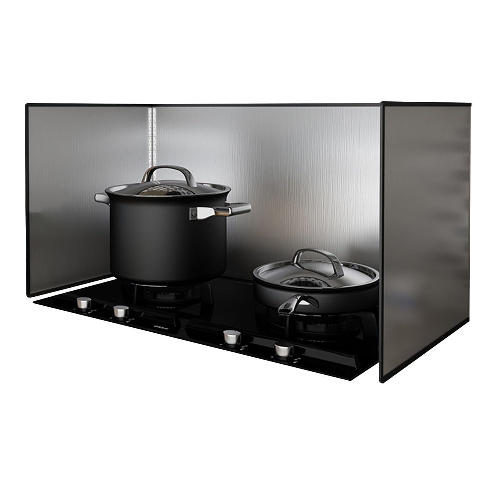 AFQBOEQXY Splatter Guard Splash Back, 3-Sided Stove Splatter Guard Stainless Steel Silver 40-50cm(50x50x50cm)