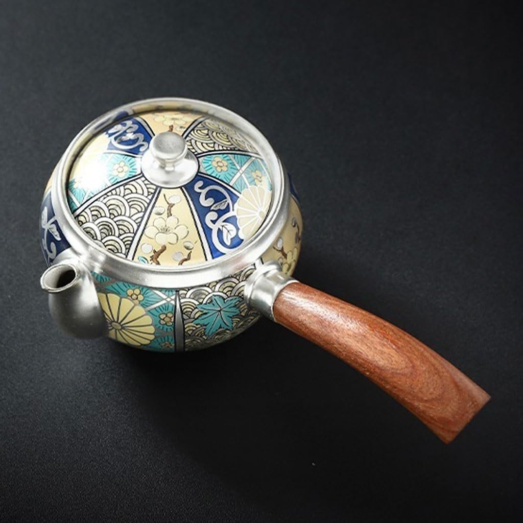 Ceramiczny czajniczek z bocznym uchwytem dzbanek ręcznie malowany zaparzacz do herbaty dom kuchnia popołudniowa herbata przyjęcie dekoracja stołu dzbanek do herbaty ceramiczny