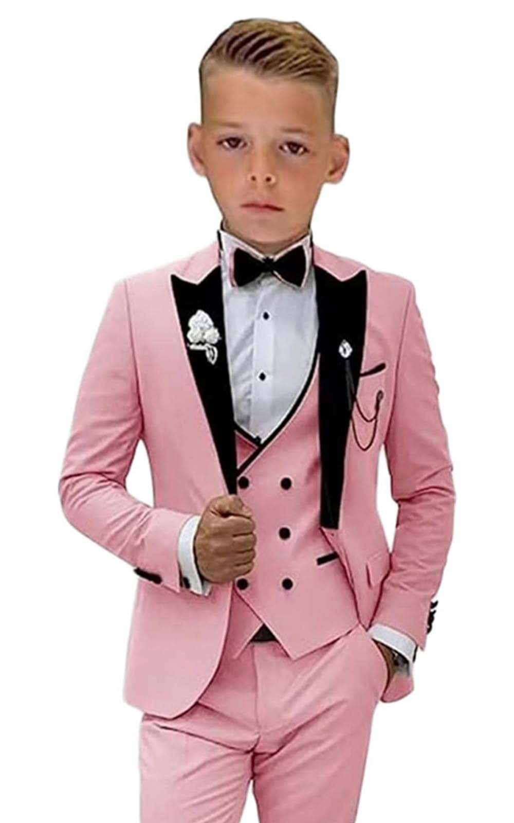 Abiti per ragazzo 3 pezzi Slim Fit Set giacca gilet pantaloni smoking matrimonio per 3-16 anni