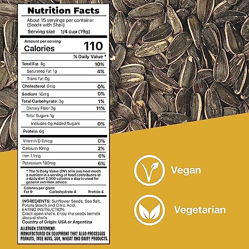 MIXED NUTS Roasted Sunflower Seeds by Premium Orchard - Original Lightly Salted Sunflower Seed In-Shell with Sea Salt Non GMO Gluten Free Snack Vegan KETO Friendly Snacks Low Carb Snack - 3 Bags - image 2