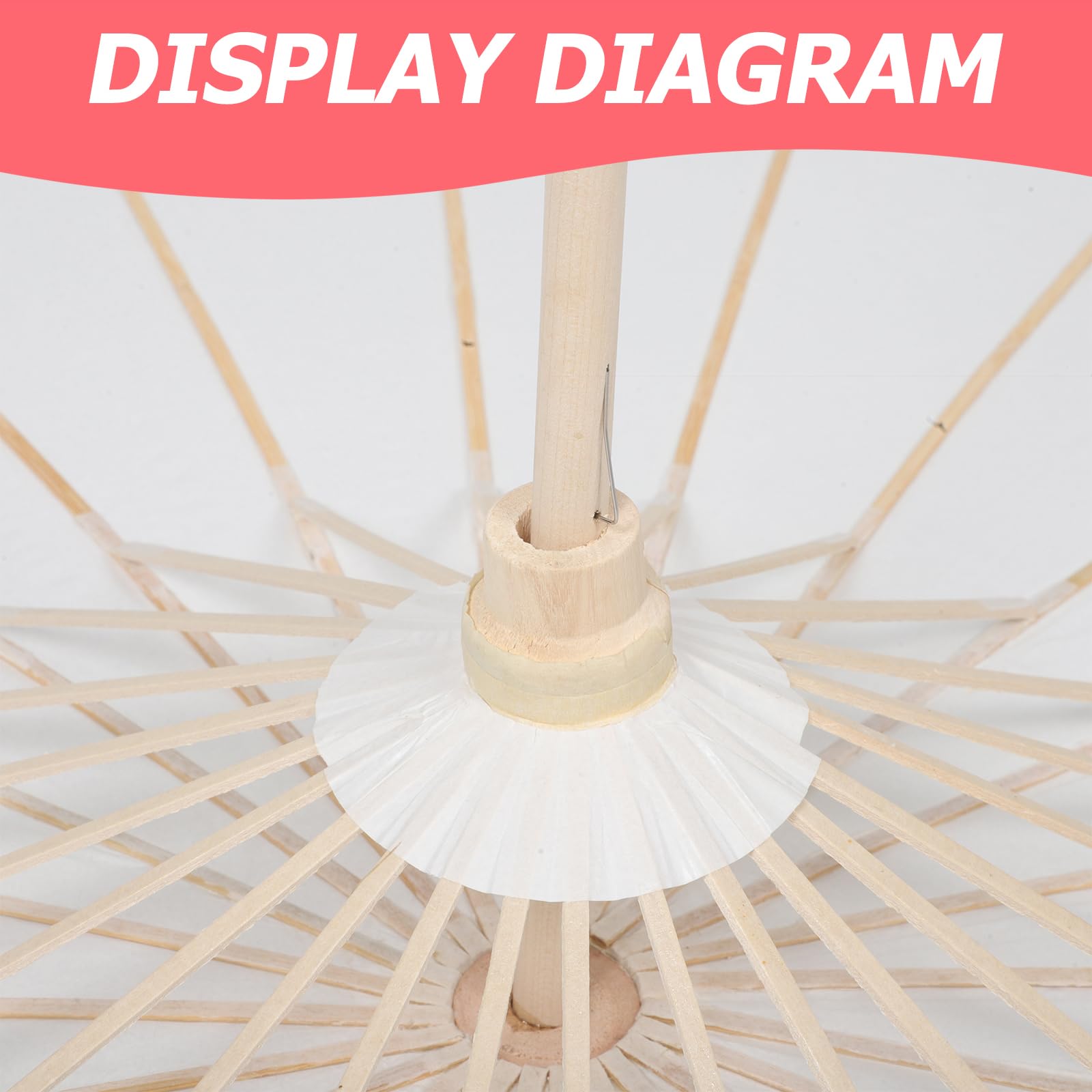 Garneck Weiße Papierschirme 4 Stück 84cm Holz Papier für Hochzeiten | Unbemalt, Chinesisch Japanischer Stil, Dekorativer Rohling, Geeignet für Gruppenarbeiten und Zeremonien