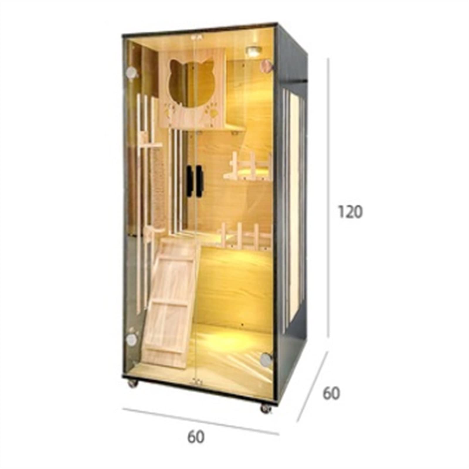 LOWLIU Casa per Gatti Cat Villa Home Large Spazio di Grandi Dimensioni Cat Cage Cat Cat Cat Cat CATTER Cage Panoramic CATTO CATTO Casetta per Gatto
