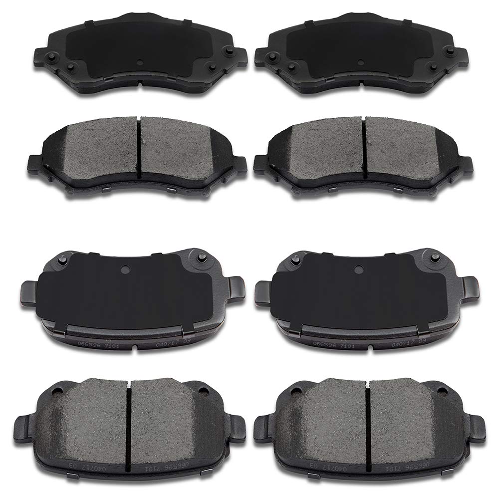 cciyu D1273 D1326 Front Rear Ceramic Brake Pads Kits 8pcs fit For 08-12 For Chrysler Town &amp; Country,08-12 For Dodge Grand Caravan,09-13 For Dodge Journey,12 For Ram C/V,09-12 For Volkswagen For Routan