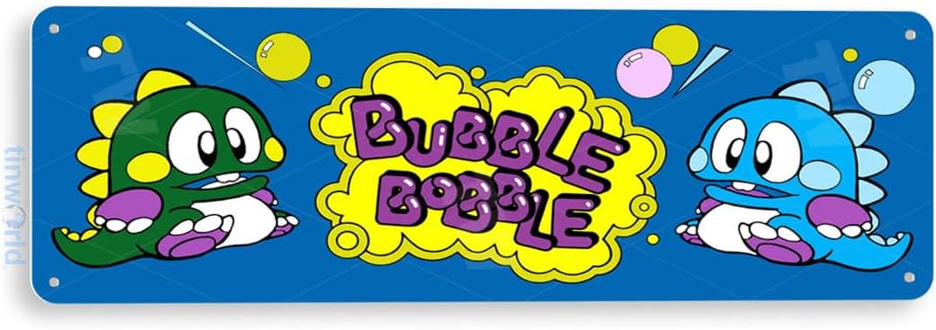 Tinworld Tin Sign: Bubble Bobble Arcade Shop Game Room Metal Decor Marquee Retro Console A263