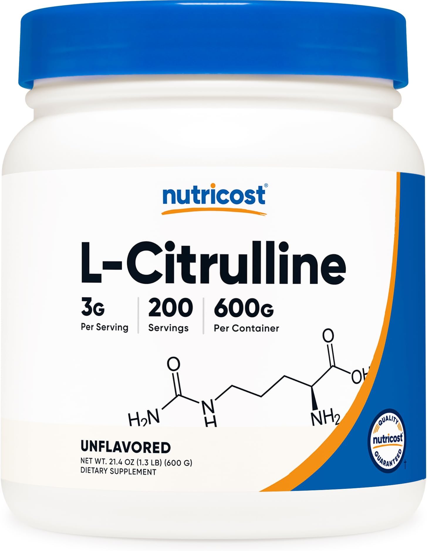 Pure L-Citrulline (Base) Powder (600 Grams)