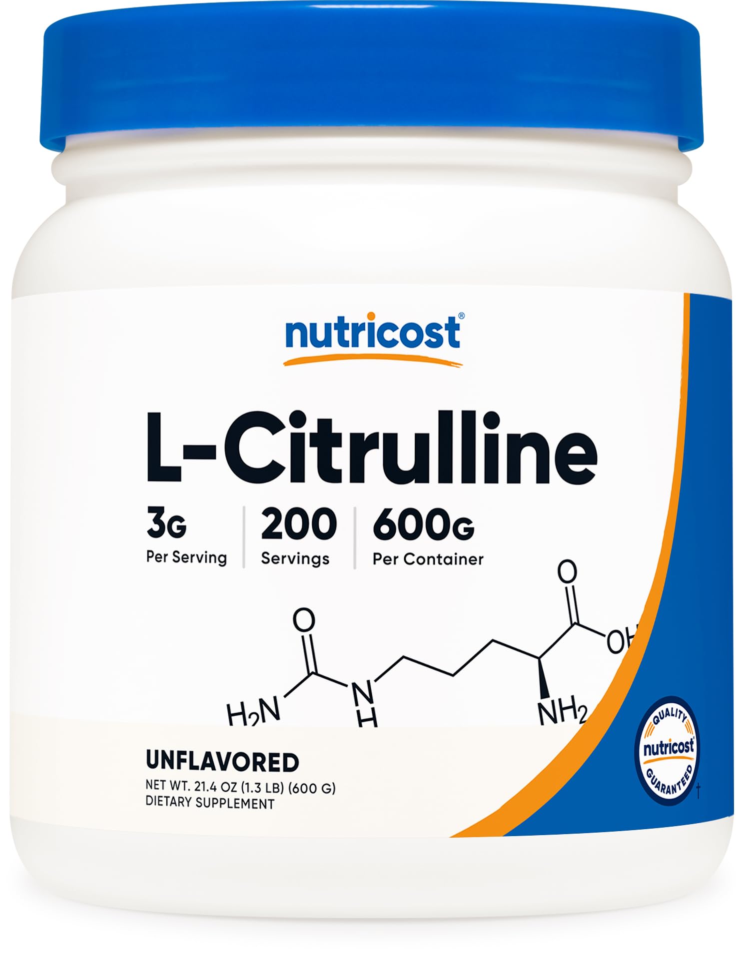 Nutricost Pure L-Citrulline (Base) Powder (600 Grams)