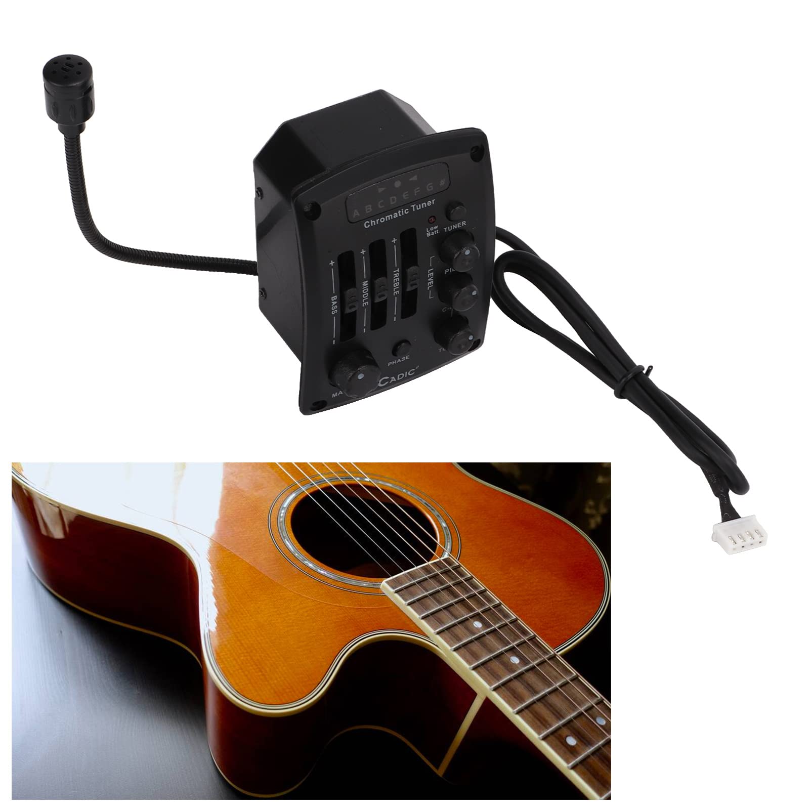 HUIOP Equalizzatore Pickup per Chitarra Potenti Accessori in Plastica per Chitarre Acustiche - Nero - 1 unità