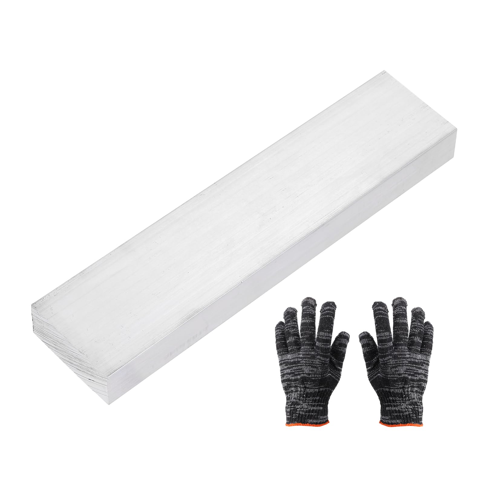QUARKZMAN Barre Plate En Aluminium Carré, 25/32" Épaisseur 1-31/32" Largeur 8" Longueur Plaque Plate En Aluminium 6061 Carré, 20 x 50 x 204mm Stock De Moulin Solide Avec Gants