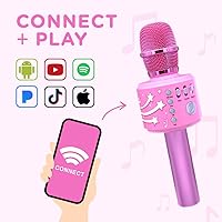 Vista 3 de Move2Play Motown Magic, Micrófono de karaoke Bluetooth Incluye 30 canciones famosas Micrófono de karaoke para niños Regalo de cumpleaños