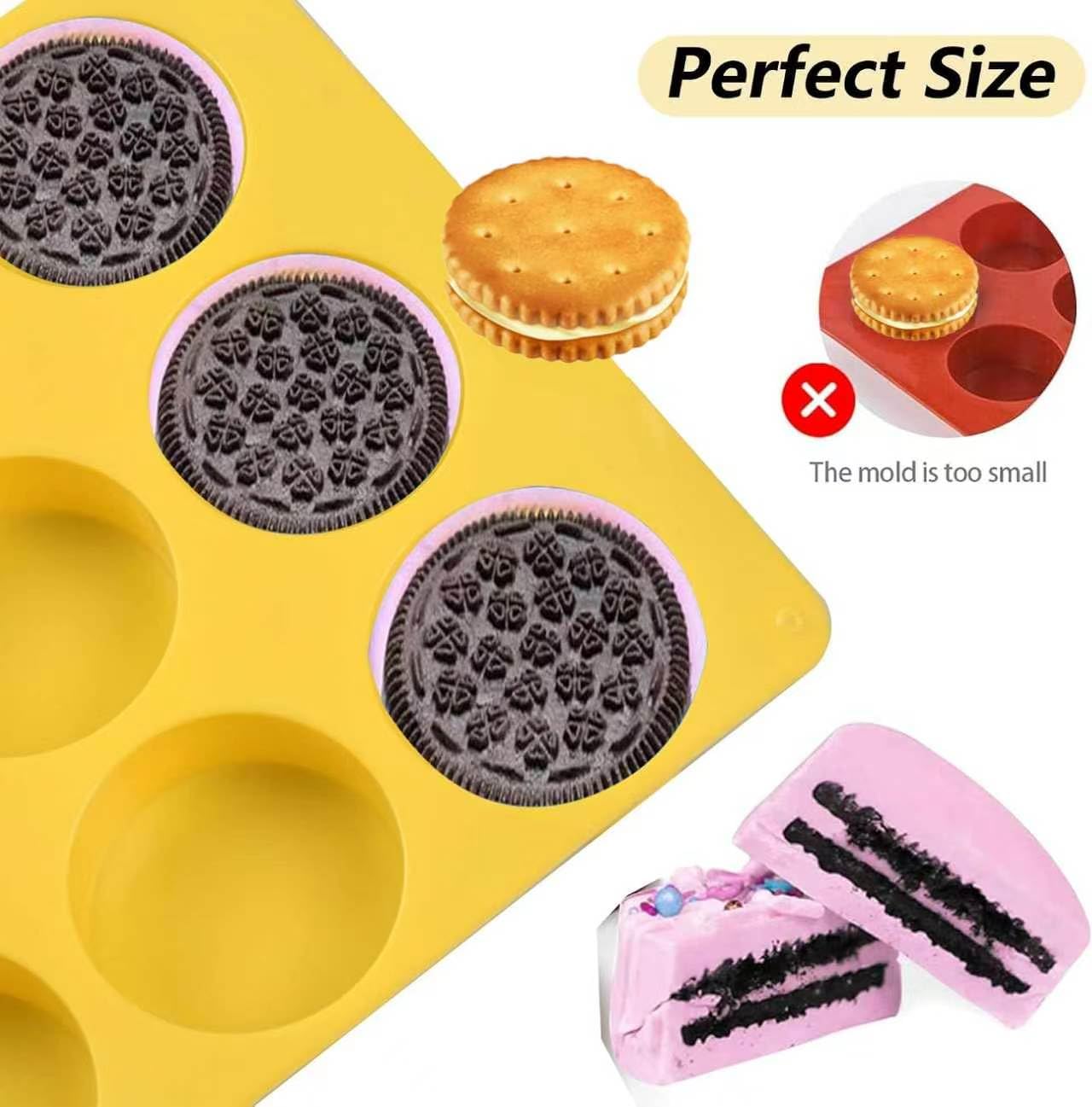 3 moldes redondos de silicona para galletas de chocolate, nuevo tamaño de 12 cavidades, cubierta de chocolate, moldes de silicona para mini pasteles de caramelo, gelatina para hornear