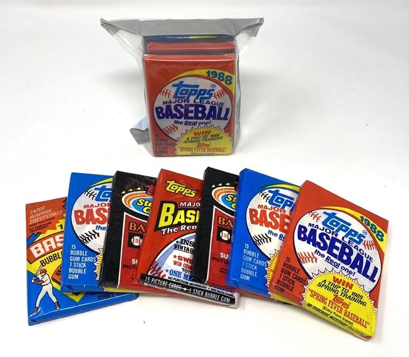 100 Vintage Baseball Cards in Factory Sealed Wax Packs Lot
