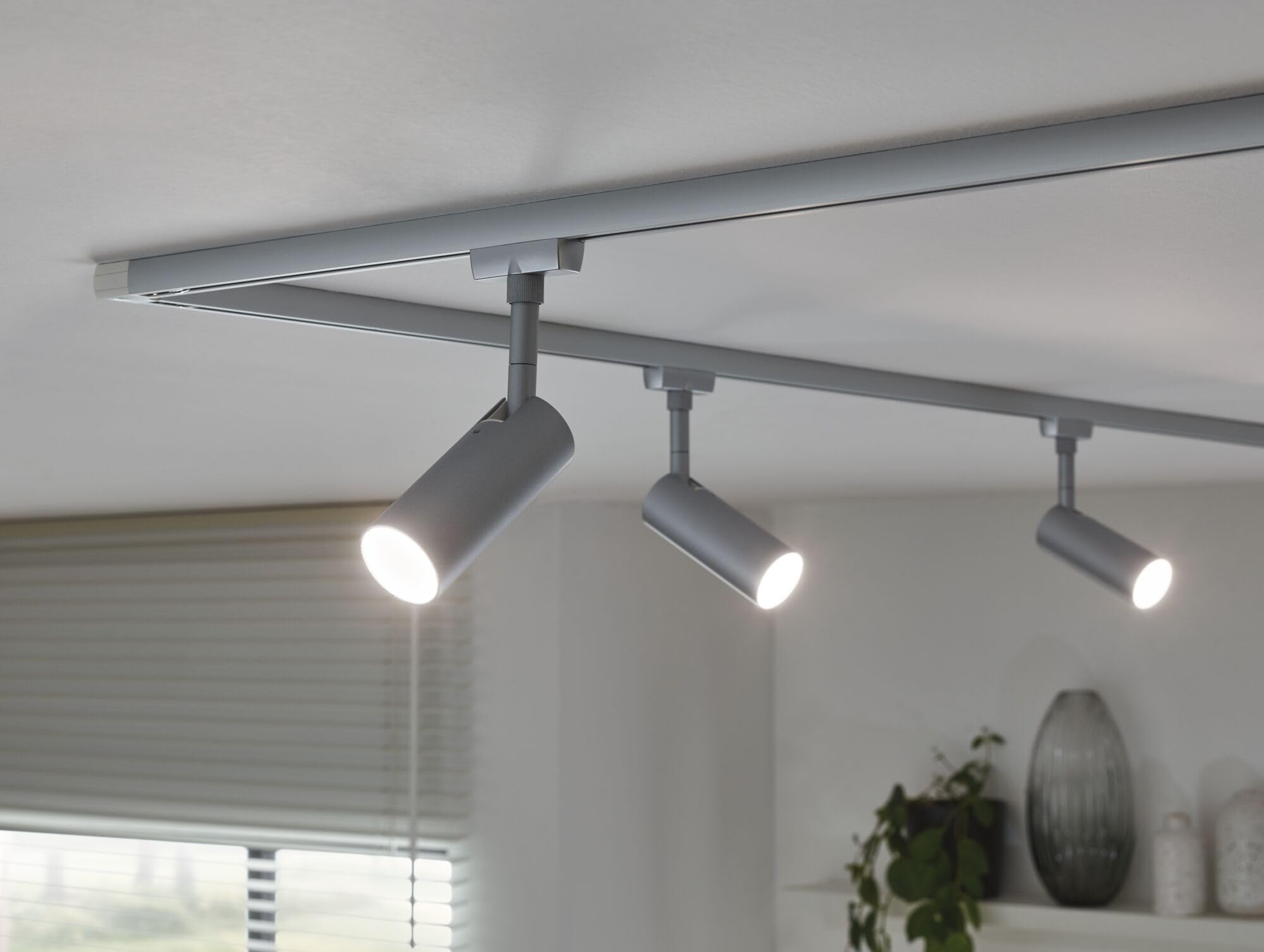 Paulmann 96800 URail Spot sur rail LED Tubo Spot simple 234 lm 4,5 W 4000 K 230 V chrome mat Système de rail URail