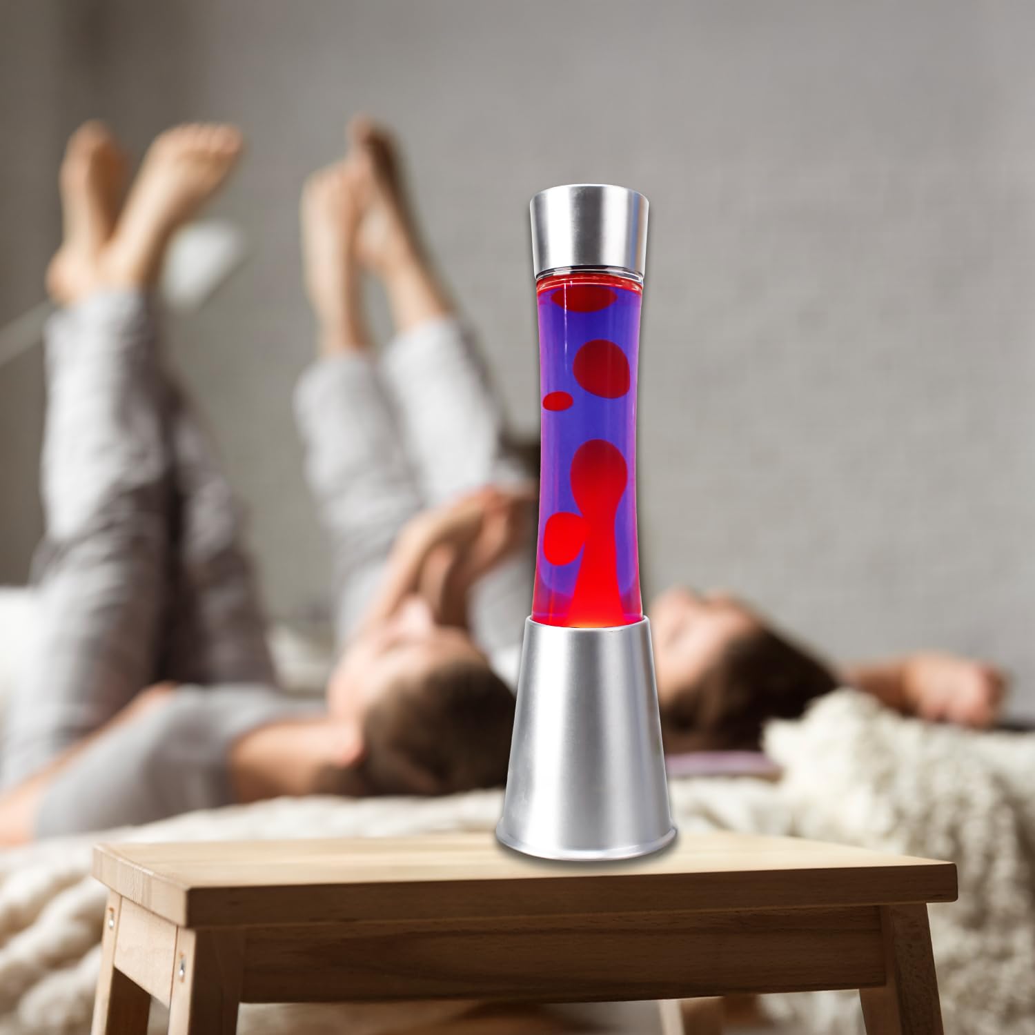 PARTY TOWN Lampa Lawowa Duża 38 cm Różowa i Fioletowa Akrylowa Idealna do Medytacji Sypialni Salonu Dekoracji Oryginalny Prezent Dla Dzieci i Dorosłych