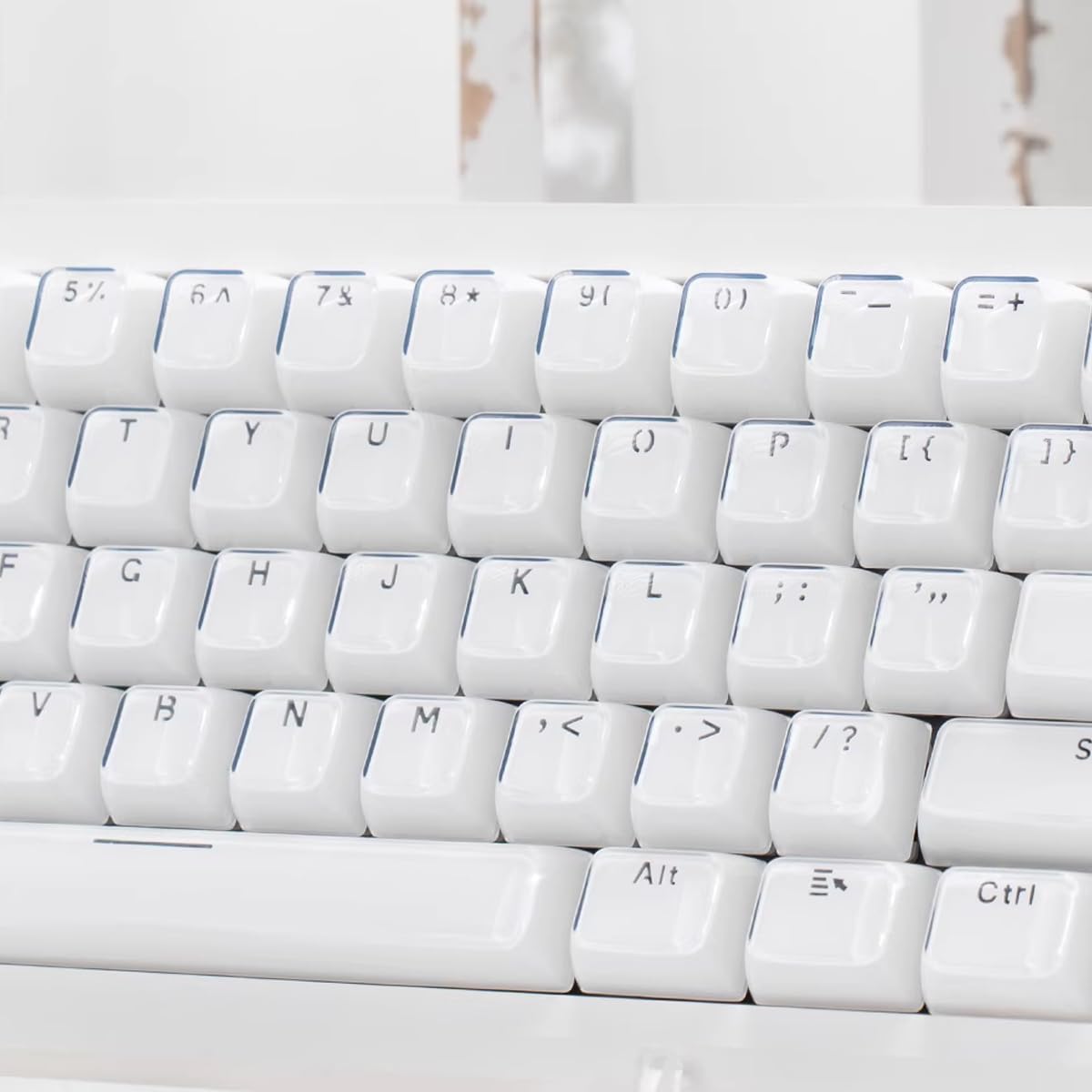 135Keys White Crystal Jelly Translucent MDA Profile Keycap