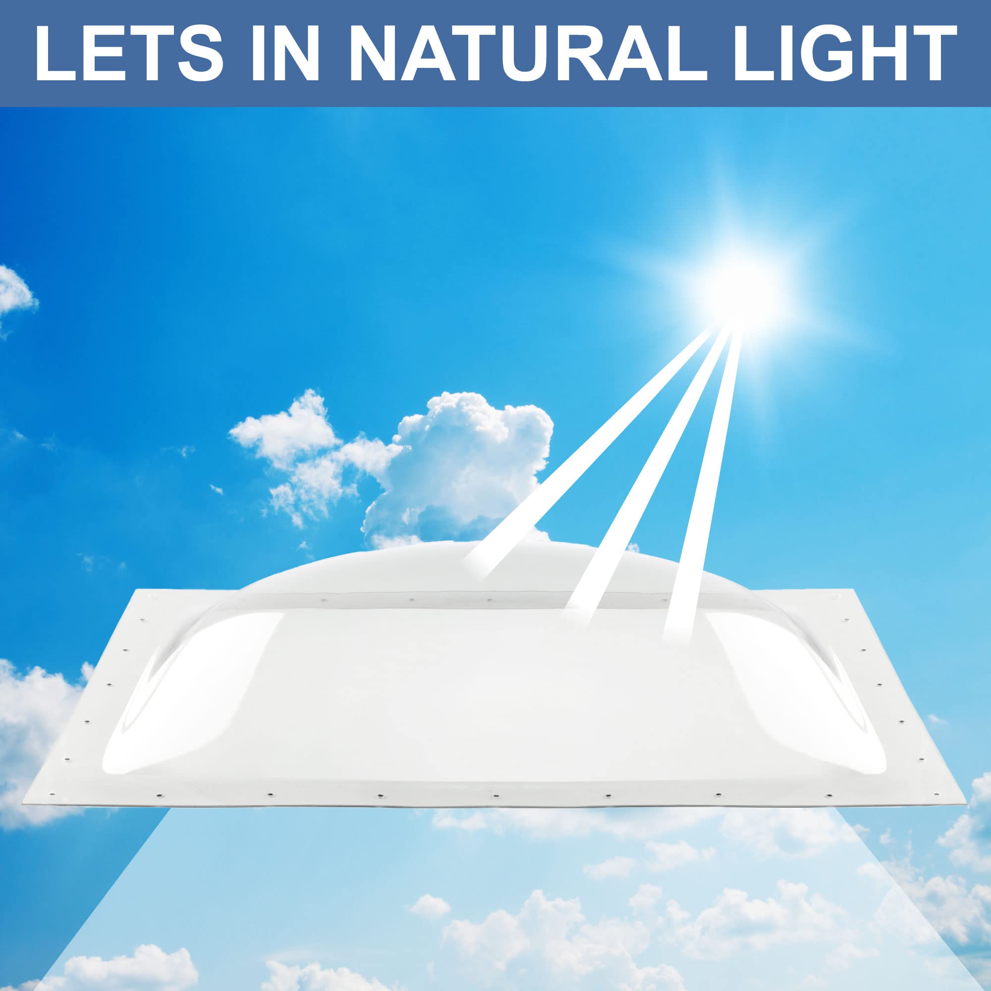 RecPro RV Skylight Outer Dome | 14" x 22" Universal Outer Skylight | Bubble Style (Smoke)