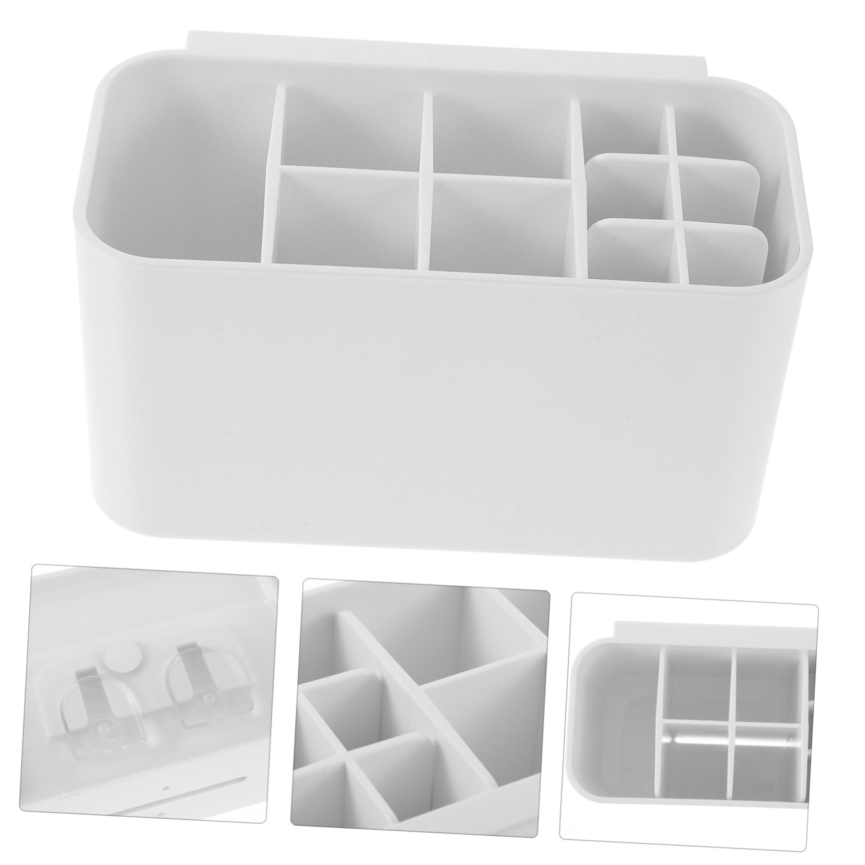 MAGICLULU Portaspazzolini da Denti da Parete per Bagno, Organizer per Spazzolini Elettrici, Abs Bianco, Fori di Drenaggio, Gancio Adesivo Resistente