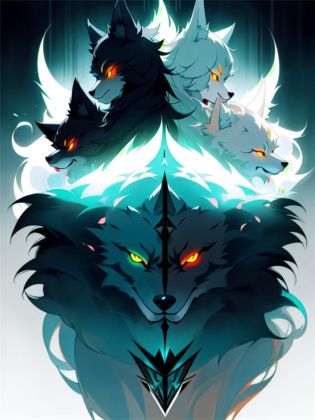 Broderie Diamant Loup 70x110cm - Kit Complet 5D pour Rompre l'Ennui et Décorer Vos Murs