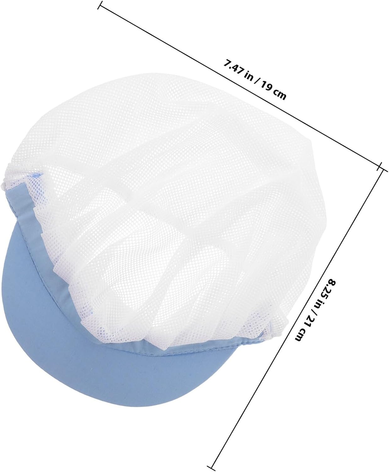 Chef Hat for Service Adjustable Polyester-Cotton Kitchen Cooking Hat with Fine Mesh Breathable Design for Restaurant and Catering Use Light Blue Brim
