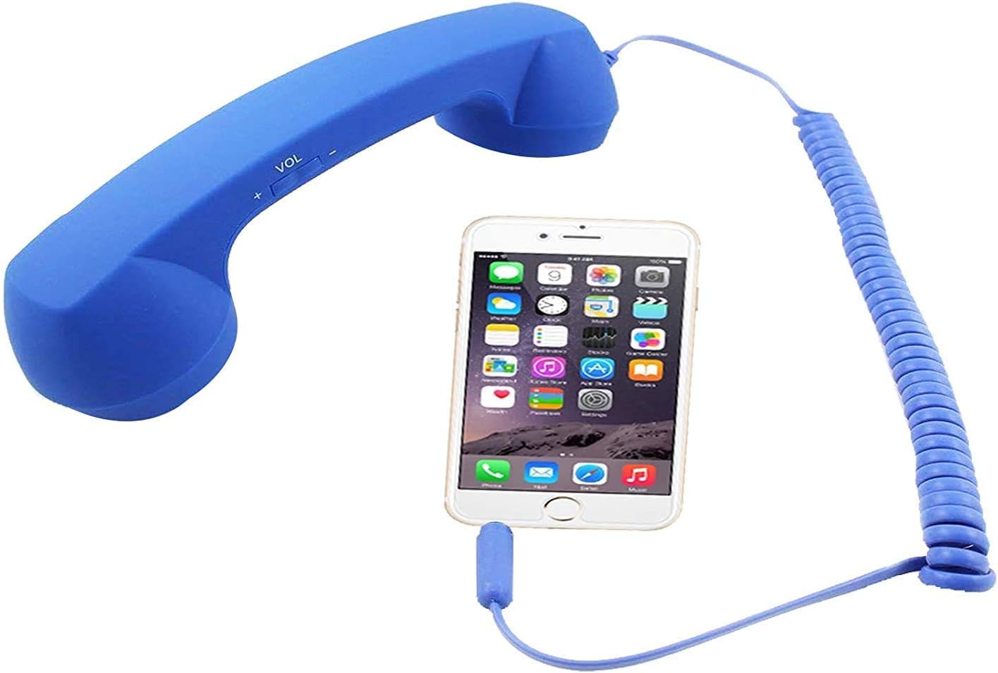 Praxon Anti Radiation Coco Phone - 3.5mm Jack Wired Retro Handset Receiver Headset Handsfree Headphone with Mic Compatible for All Smart Phones, Laptop, PC, iPad (Multi Color)