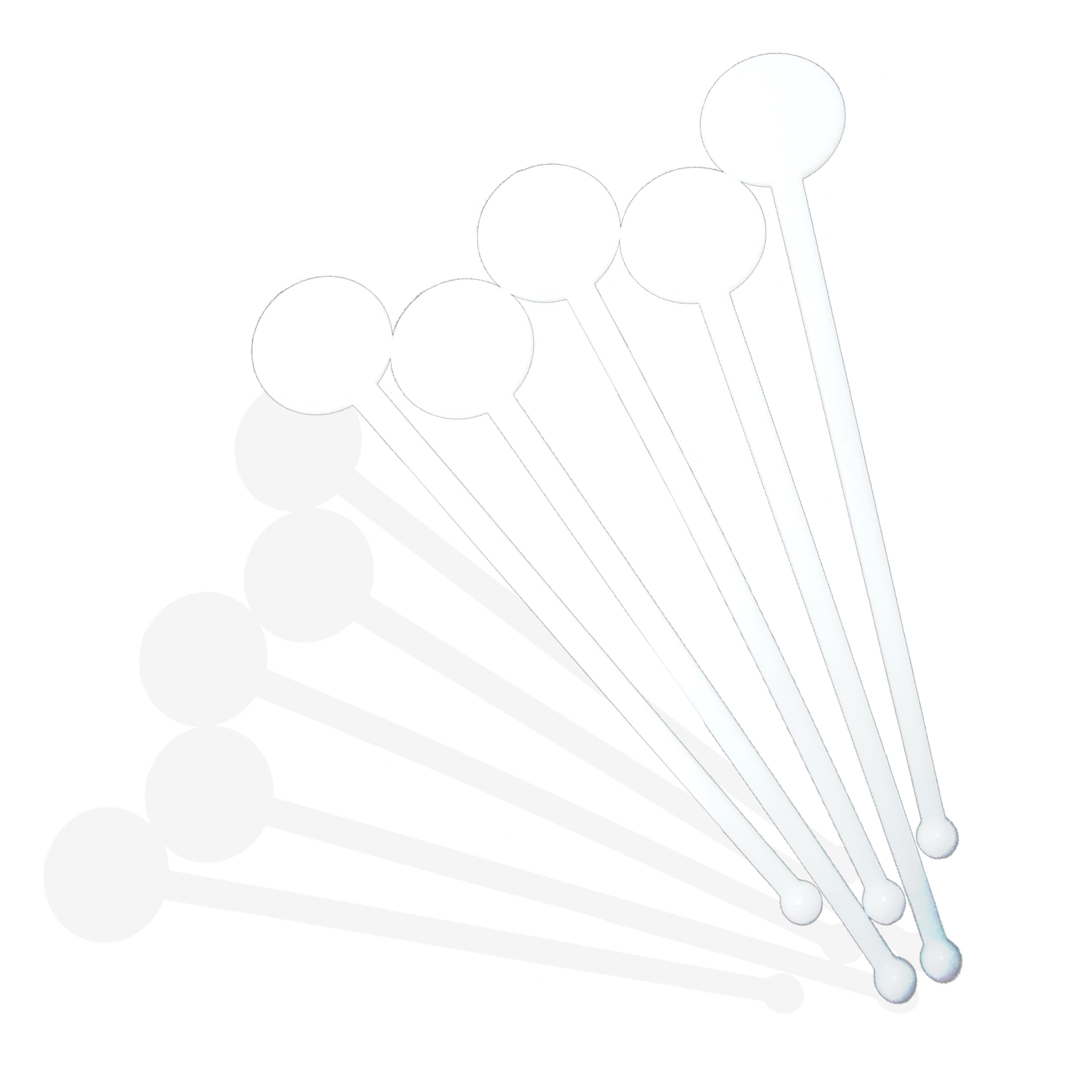 50-Pack Clear 7-Inch Disposable Plastic Swizzle Sticks – Transparent Disc Top Drink Stirrers for Cocktails, Coffee, Whiskey, and Beverages