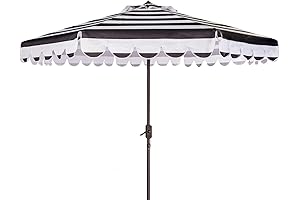 Safavieh PAT8011D Outdoor Collection Maui Black and White Umbrella