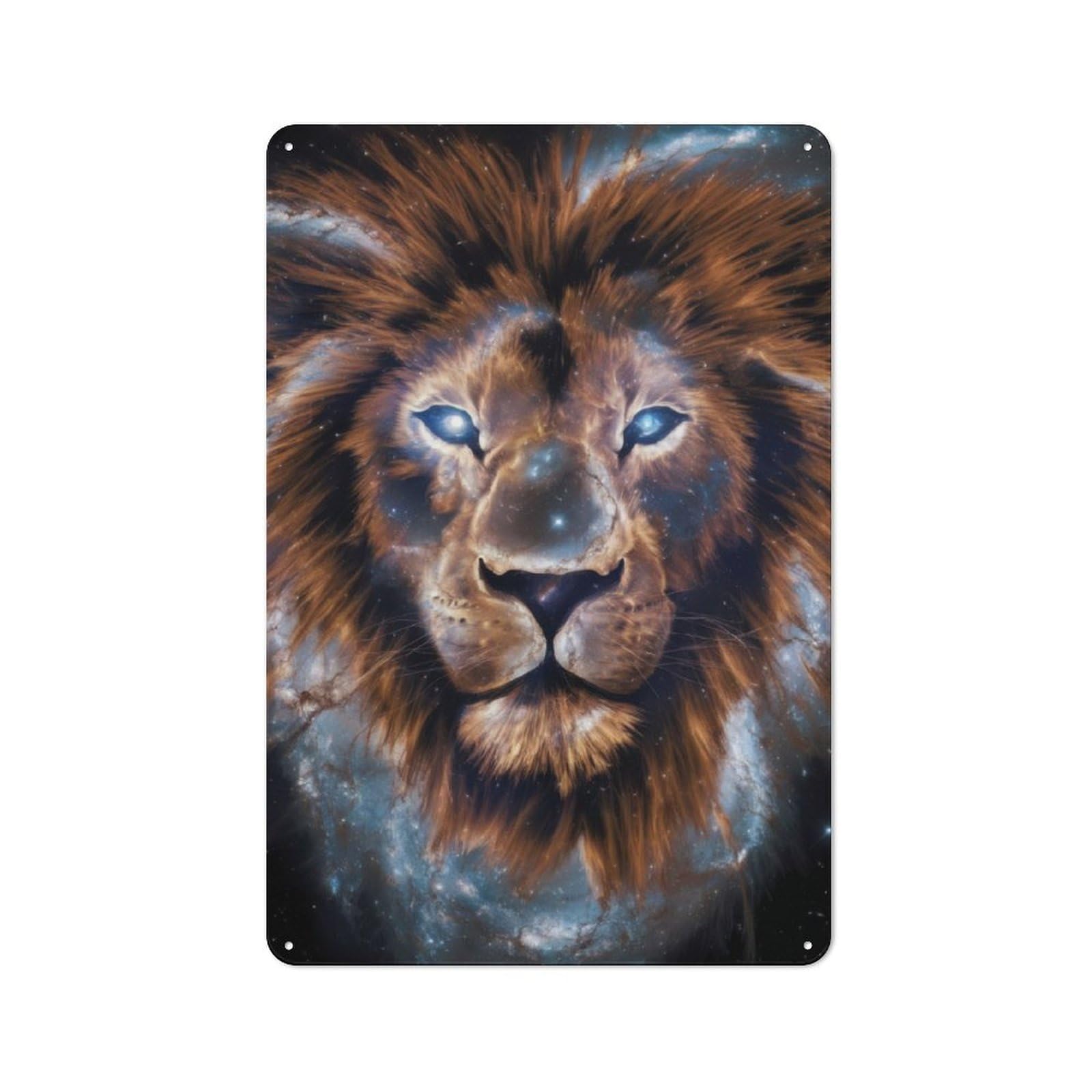 Junmoney Galaxy Lion Animal Space Classic Metal Wall Sign 30X20cm, Pub Wall Decor For Diner, Restaurant, Shed Or Kitchen