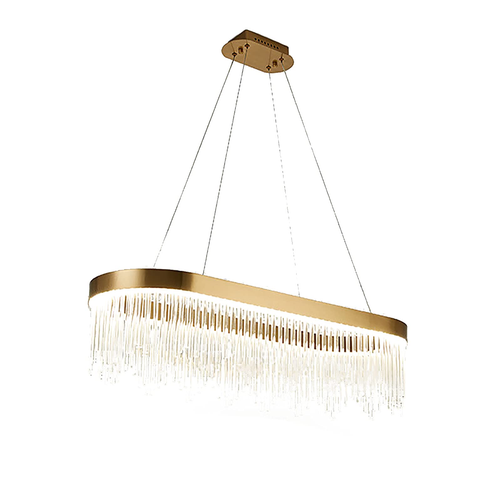 Lámpara De Araña De Luz Moderna LED,Lámpara De Cristal De Lujo Creativo,Luces De Sala De Estar,Luces De Comedor,Luces De Dormitorio-Luz Tricolor Ovalada 60 * 35 20cm