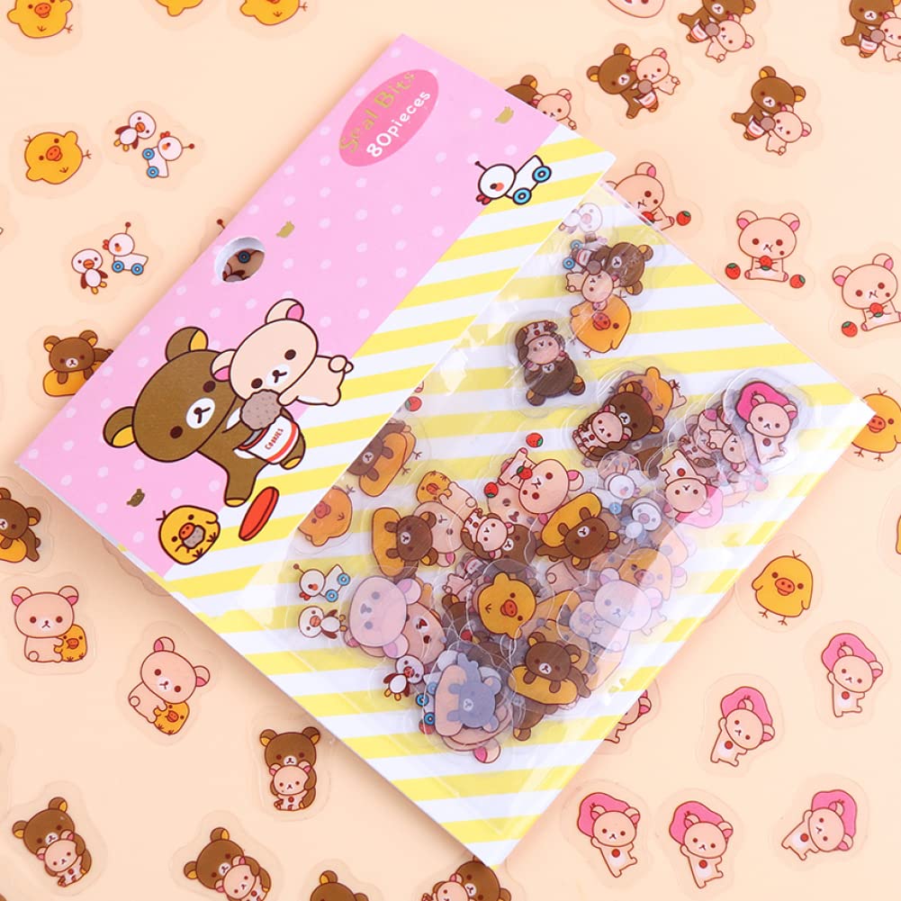 Amazon.co.jp: シール 手帳シール かわいい 熊形 フレークシール 防水 