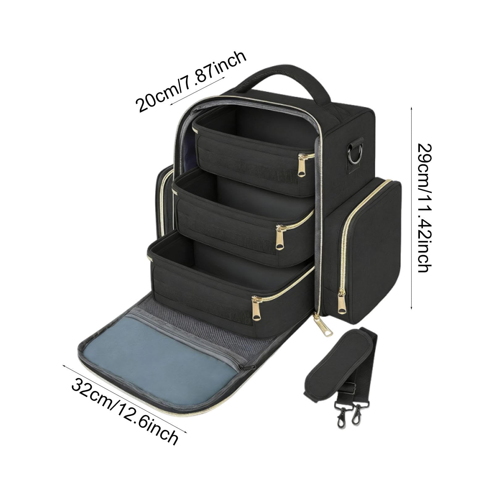 Tragbares Nagellack Organizer Etui, Gel Nagellack Tasche, Schwarz