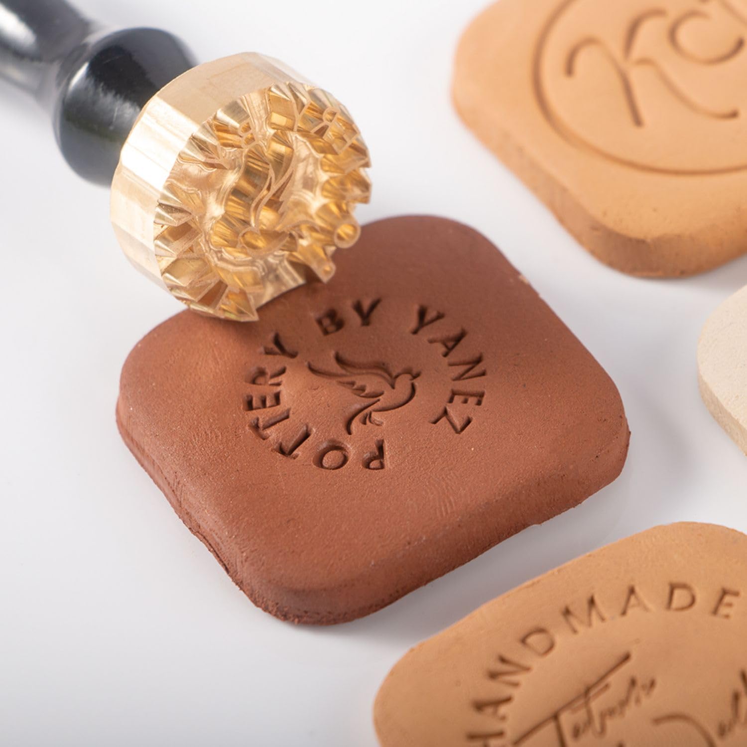 Crawell Custom Pottery Stamp for Clay - Design Your Own Letter Stamp for Clay with Custom Pottery Stamp - Personalize and Create Unique Imprints in Clay Pottery Using Polymer Clay Tools