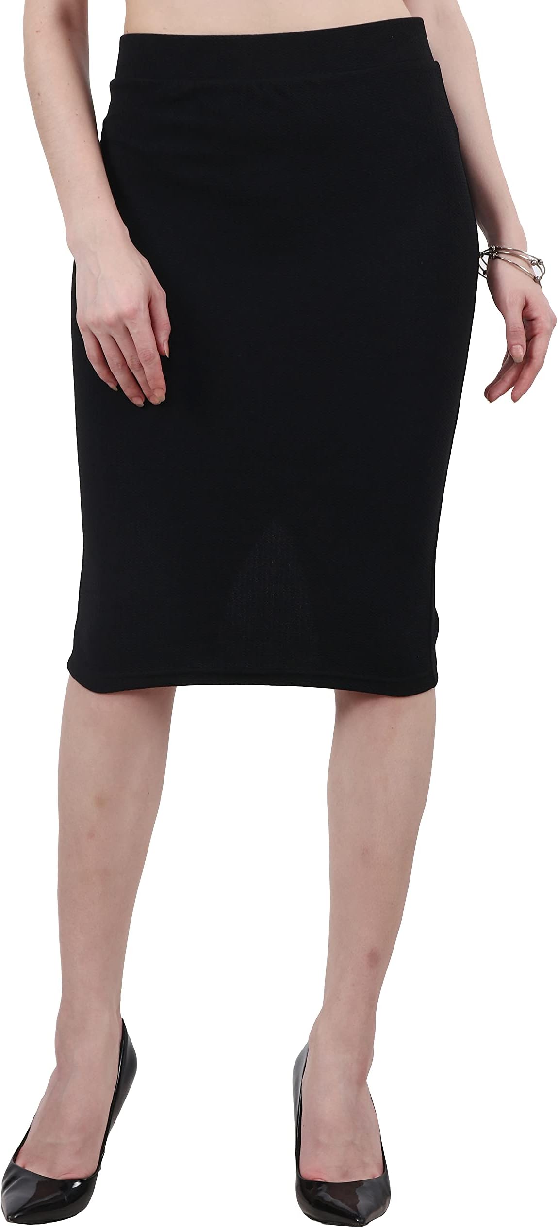 POPWINGSCasual Solid Pencil Skirt for Women || Semi-Formal Office Wear Knee-Length Skirt for Women || Latest Stylish Mini Skirt for Women || Summer Pencil Skirt for Women