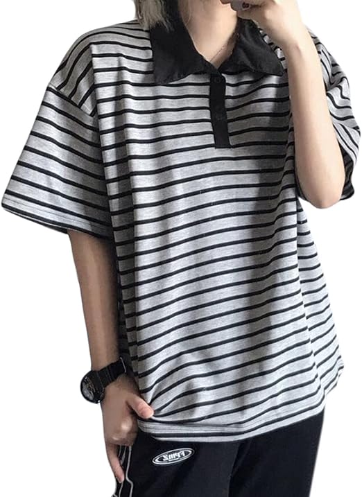 Amazon Alhylaポロシャツ レディース ｔシャツ 半袖 韓国 カットソー ポロネック ゆったり ｔシャツ カジュアル 夏服 トップス ファッション 可愛い ポロシャツ 通学 ポロシャツ 通販